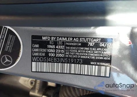 2018 Mercedes-Benz Cla 250 from USA, damaged, VIN WDDSJ4EB3JN519173